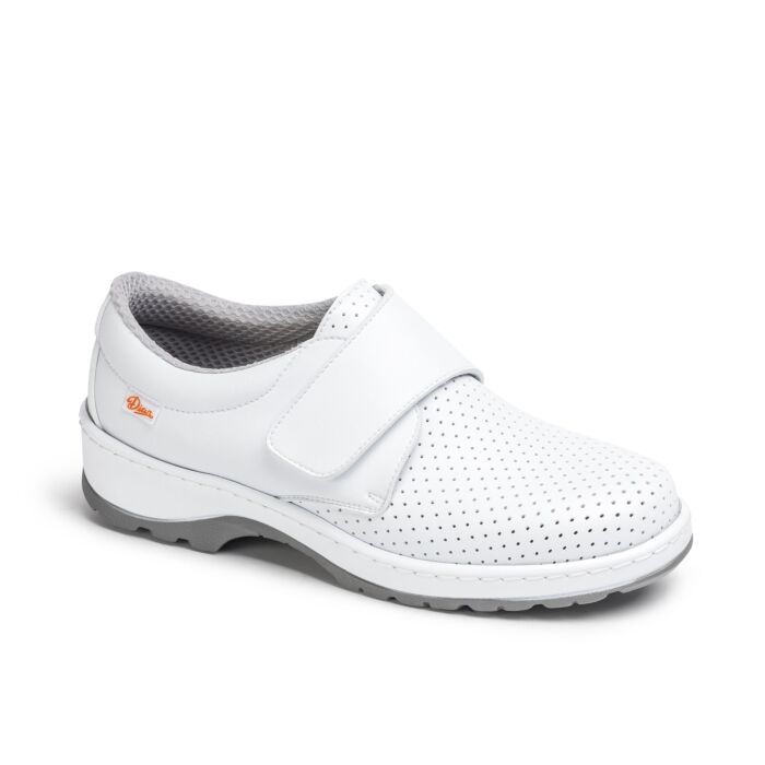 DIAN, ZAPATO VELCRO MILAN PICADO blanco